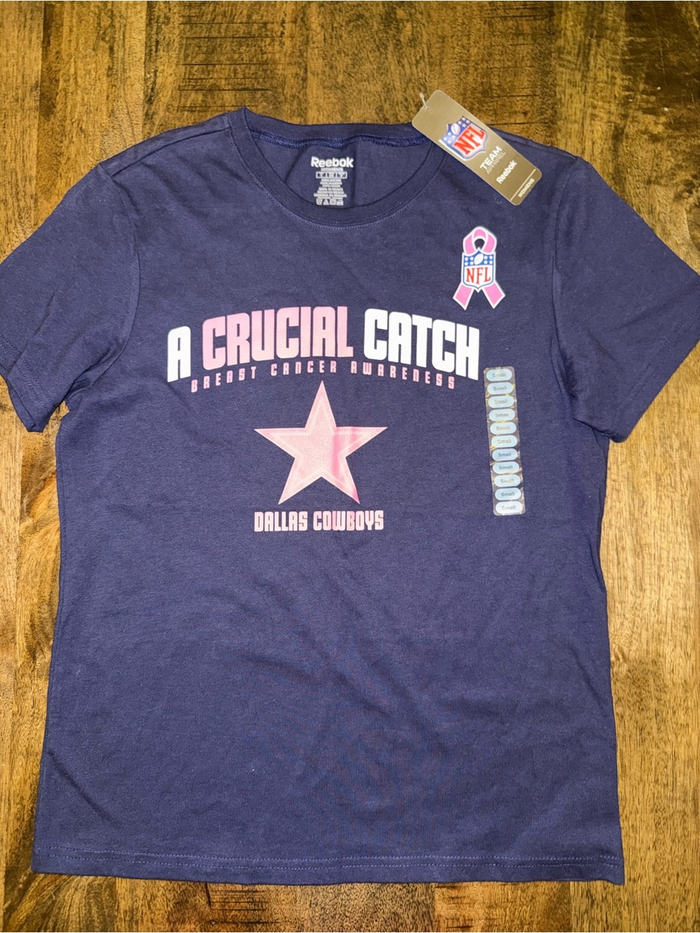 Reebok Dallas Cowboys Breast Cancer Awareness Tee - Navy & Pink
